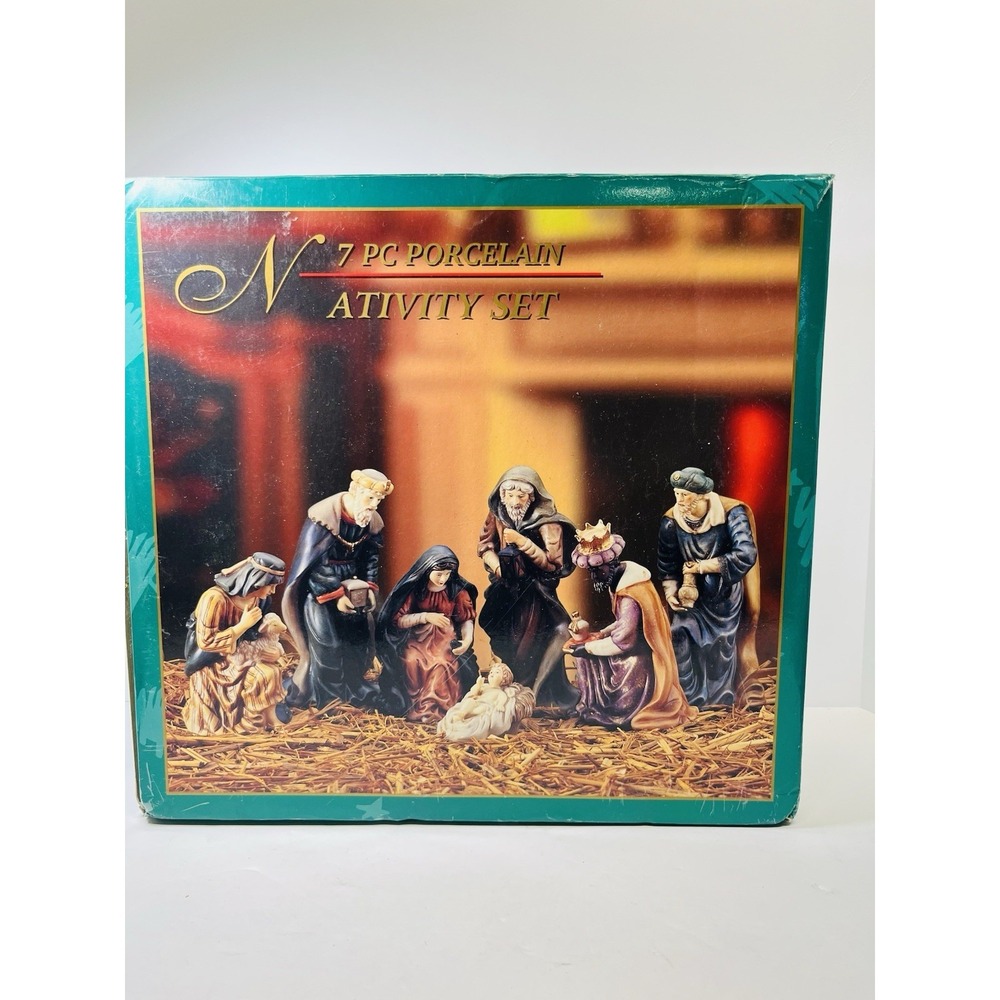 7 Pc Porcelain Nativity Set Vintage 1998 Beautiful Condition